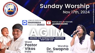 AGIM Zoom Sunday Worship | 17th Nov | Pastor. Vikas