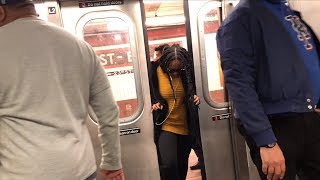 NYC Subway Announcements Fail & People Trying To Beat 