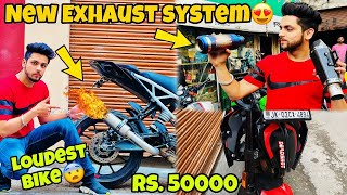 Today vlog ❤ FINALLY NEW EXHAUST😍|₹50000😨|LOUDEST BIKE IN INDIA😨.