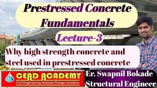 why high strength concrete and steel used in prestressed concrete, prestressed concrete lecture-3