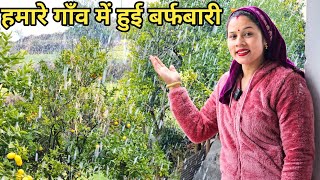 हमारे गाँव में हुई बर्फबारी और साथ में ठंडा माहौल |Preeti Rana |Pahadi lifestyle |Triyuginarayan