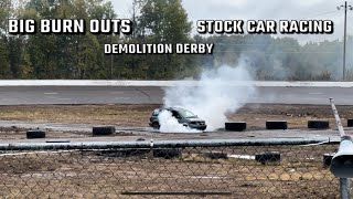 DESTRUCTION \u0026 SPEED! Miramichi Fall Shoot Out: Stock Cars, Demo Derby \u0026 Burnout competition!