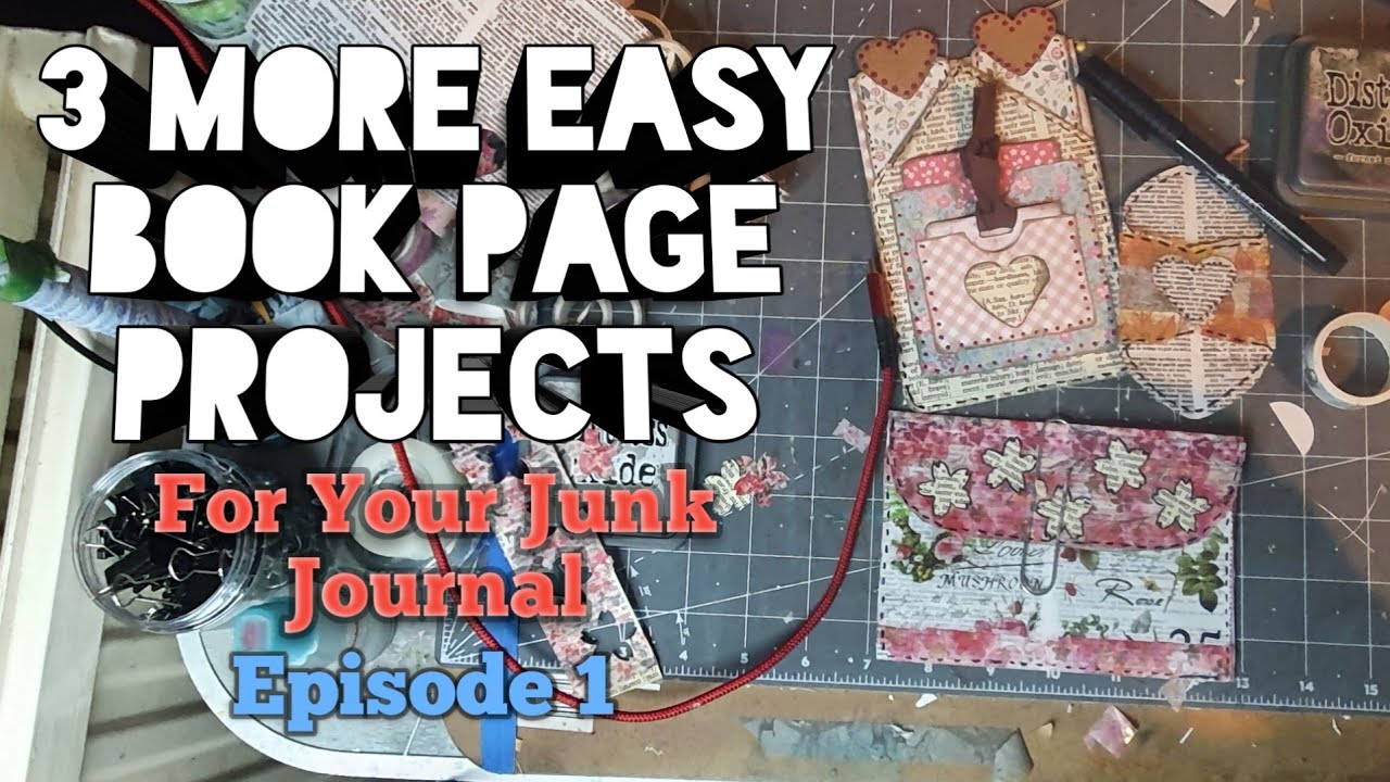 3 More Easy Book Page Projects For Your Junk Journal - YouTube