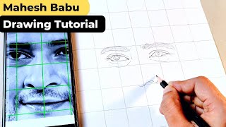 Mahesh Babu Drawing Step By Step || Mahesh Babu Drawing Tutorial || Grid method Tutorial |Sankar Art
