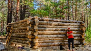 300 DAYS in The Woods - Building a Huge Log Cabin