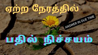 ANSWER IN DUE TIME I ஏற்ற நேரத்தில் பதில் நிச்சயம்