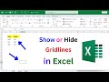 show or hide gridlines in excel | how to remove gridlines in excel | excel tutorial