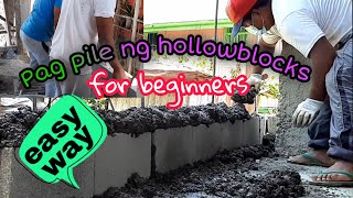 Pag pile ng hollowblocks sa wall for beginners