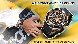 Men's watch review丨NAVIFORCE multifunctional watch NF8018T unboxing real watch display