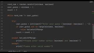 Random Number Guessing Game Code in Python | Flowchart | Exception Handling
