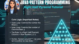 Class-10 Java Programming for Beginners | How to Create a Right Half Pyramid Star Pattern