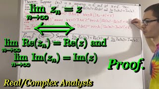 Prove that lim(zn) = z if and only if lim(Re(zn)) = Re(z) and lim(Im(zn)) = Im(z) (ILIEKMATHPHYSICS)