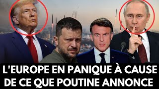 🛑🚫Ce que Poutine Annonce En Félicitant Trump Fait Paniquer l'Europe 🇷🇺💪