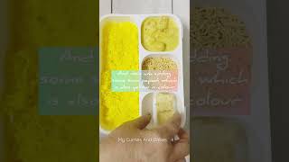 Lunch Box Ideas ! #shorts - Yellow Tiffin Recipes. This has yellow rice, kadhi,  seviyan, soanpapdi