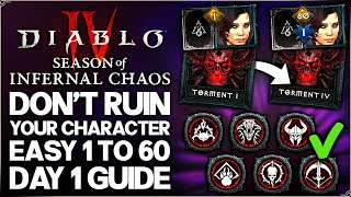 Diablo 4 - Don't Get THIS Wrong - Best Day 1 Guide, FAST Level 60, New IMPORTANT S10 Unlocks & More!