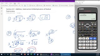 Section 6.4 - Radical Expressions: Addition, Subtraction and Multiplication