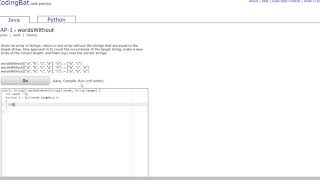 AP-1 (wordsWithout) JAVA Tutorial || codingbat.com