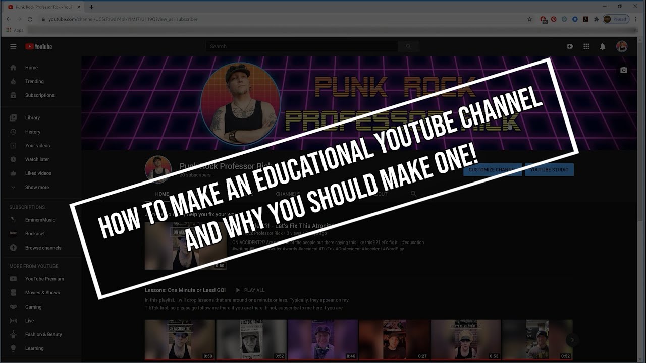 How To Create An Educational Youtube Channel Youtube