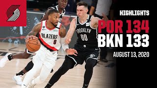 Trail Blazers 134, Nets 133 | Game Highlights | August 13, 2020