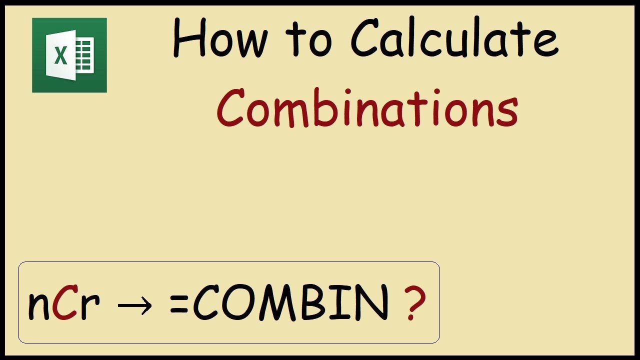 How To Calculate Combinations In Excel - YouTube