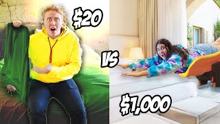 $20 HOTEL VS $ 1,000 HOTEL BUDGET CHALLENGE!