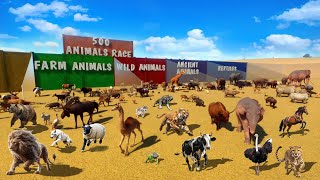 500 Animals Race in Planet Zoo included Mammoth, Elephant, Ostrich, Lion, Giraffe, Rhino, \u0026 Tiger