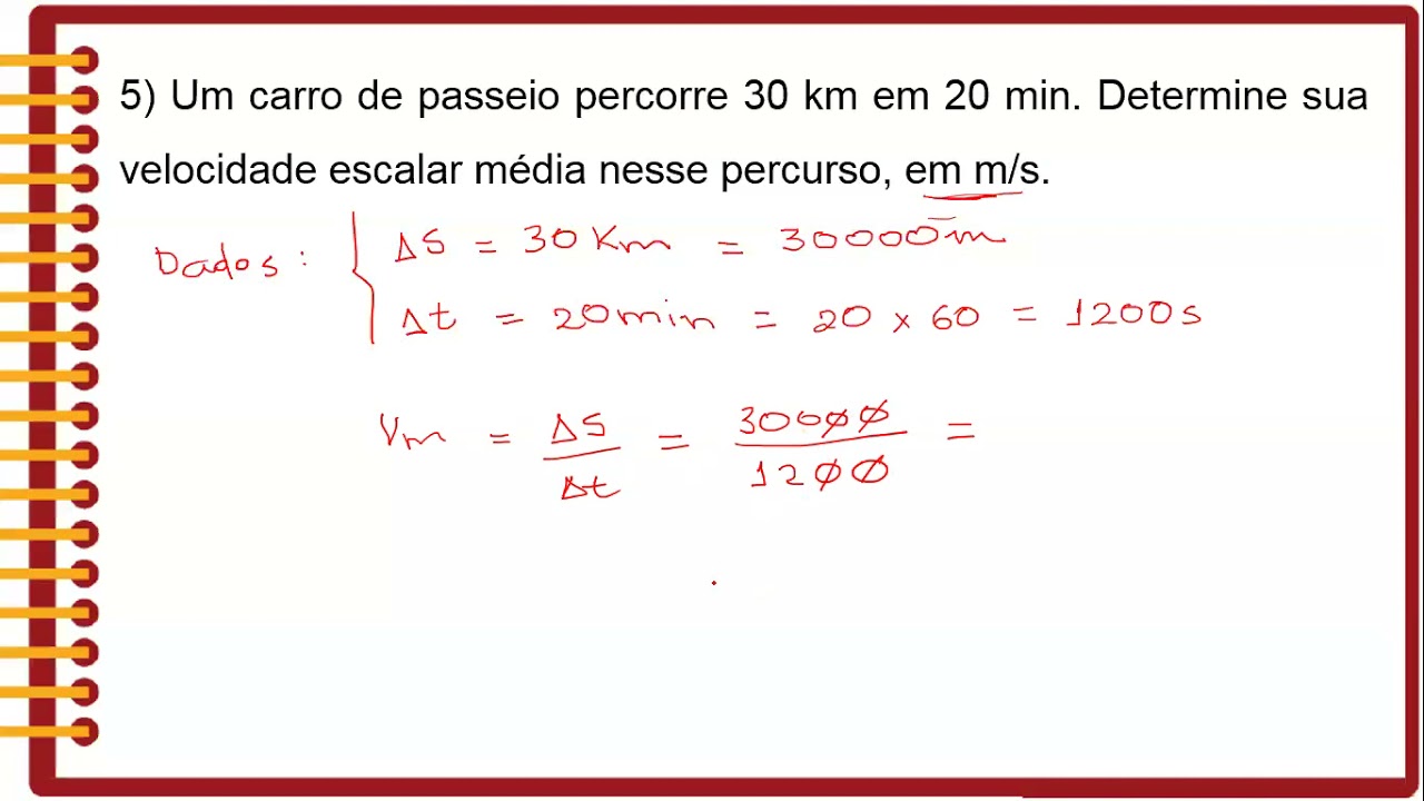 Exercício Resolvido Velocidade Média 05 - YouTube