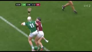 Cian Lynch Dishes Out Big Hit Before Scoring Point - Limerick v Galway - 2023 Hurling Championship