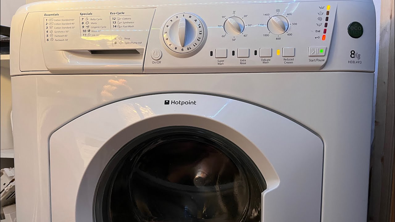 2014 Hotpoint HE8L493 Washing Machine - Cleaning Cycle - YouTube