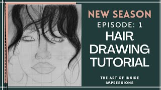 Right way to learn ! how to draw Realistic hair|female hair bangs drawing|How To Draw Hair| Tutorial