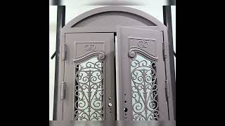 Stunning designs wrought iron entrance door.www.custom-ironwork.com