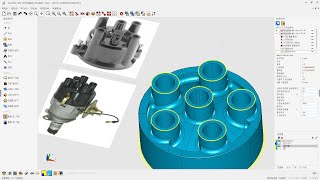 [원캠] 자동차 배전기 3D가공 방법 소개 #Z단계별황삭 #전체면일정간격 #밀링나사