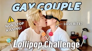 Nonstop kissing lollipop challenge! (ASMR) 可愛同志情侶棒棒糖挑戰｜ENG SUB