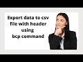 137 Export data to csv file with header using bcp command