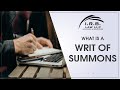 What is a Writ of Summons | IRB LAW LLP