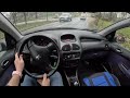 2004 peugeot 206 1.4 hdi 70hp 0 100 pov test drive 1425 joe black