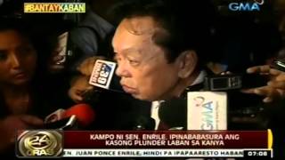 24Oras: Kampo ni Sen. Enrile, ipinapabasura ang kasong plunder laban sa kanya