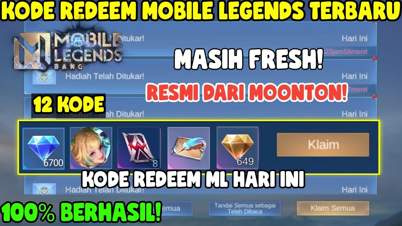 BURUAN! 12 KODE REDEEM ML HARI INI KODE REDEEM MOBILE LEGENDS KODE ...