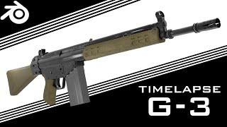 G3 Rifle - Blender Gun Modeling Timelapse Tutorial - Subdivision Surface Modeling