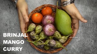 వంకాయ మామిడికాయ కూర | brinjal mango curry in telugu | vankaya mamidikaya koora