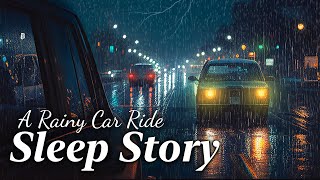 A Rainy Night Drive: Cozy Sleep Story with Rain on a Car Sounds