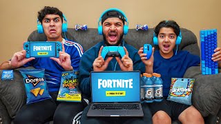 Last To Stop Playing Fortnite With BLUE GAMING SETUP Wins V-Bucks!