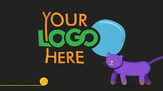 2900 v2  - Animated Cat cartoon Logo Reveal opener animation intro any bg colors
