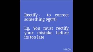 word meaning/rectify