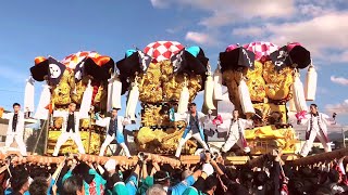 2024/12/1【飯岡小学校創立150周年記念運行】八幡太鼓台・飯岡本郷太鼓台・野口太鼓台