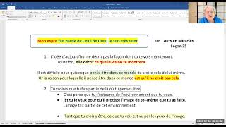 584 - Un Cours en Miracles. Leçon 35.  Mon esprit fait partie de Celui de Dieu.  Je suis très saint.
