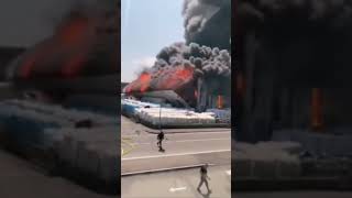 Strong fire on the warehouse #disaster #catastrophe #danger #fire