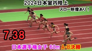 ＜優勝 鶴田 玲美＞2024日本室内陸上大会 日本選手権女子 60m A・B決勝