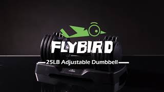 FLYBIRD 調節可能なダンベル 25 LBS |たった 1 セットで 5 セットのプロの要件を満たします