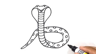 How to draw a Snake Easy Step by step for kids